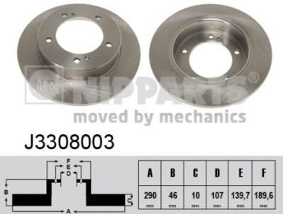 NIPParts J3308003 тормозной диск на SUZUKI SAMURAI (SJ)