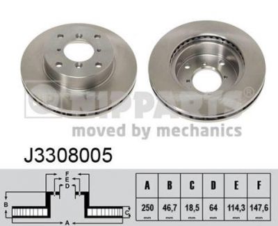 NIPPARTS Диск торм. SUZUKI SWIFT 89- пер. вент. (55311-60B40, J3308005)