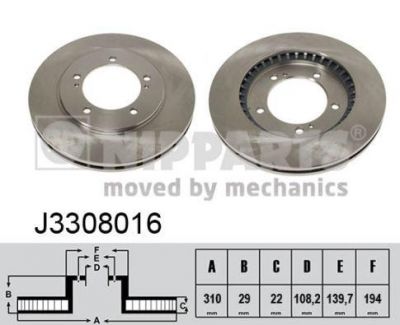 NIPPARTS Диск тормозной SUZUKI GRAND VITARA 2.0-2.7 98-05 передний (5521165D01, J3308016)