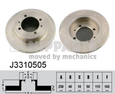 NIPParts J3310505 тормозной диск на HYUNDAI LANTRA I (J-1)