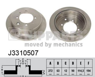 NIPParts J3310507 тормозной диск на HYUNDAI SONATA II (Y-2)