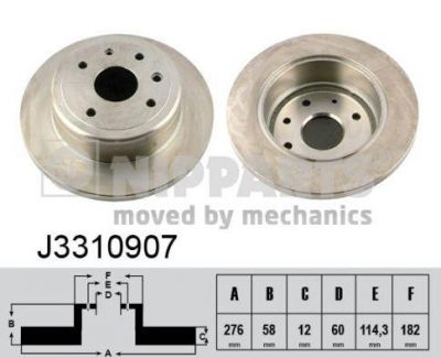 NIPParts J3310907 тормозной диск на CHEVROLET EPICA (KL1_)