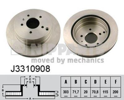 NIPPARTS Диск тормозной задний CHEVROLET CAPTIVA OPEL ANTARA 2.4 3.2 06- (96625873, J3310908)