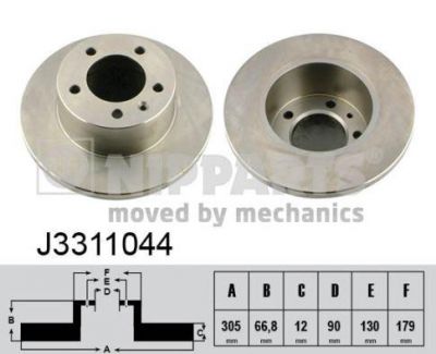 NIPPARTS Диск тормозной OPEL MOVANO 98-/RENAULT MASTER 98-/NISSAN INTERSTAR 02- задний (77003-14107, J3311044)