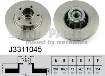 NIPParts J3311045 тормозной диск на OPEL VIVARO фургон (F7)