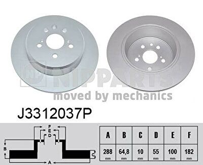 NIPParts J3312037P тормозной диск на TOYOTA AVENSIS (_T22_)