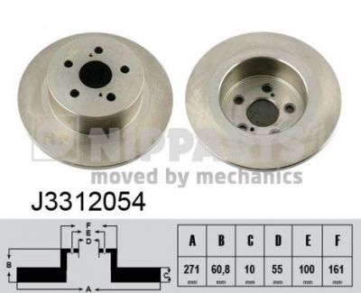 NIPPARTS Диск торм. TOYOTA AVENSIS 1.6/1.8/2.0 01- зад. (42431-05040, J3312054)