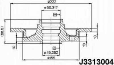 NIPParts J3313004 тормозной диск на MAZDA 323 III Hatchback (BF)