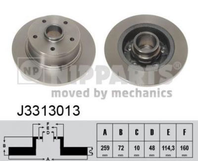 NIPParts J3313013 тормозной диск на MAZDA 626 III Station Wagon (GV)