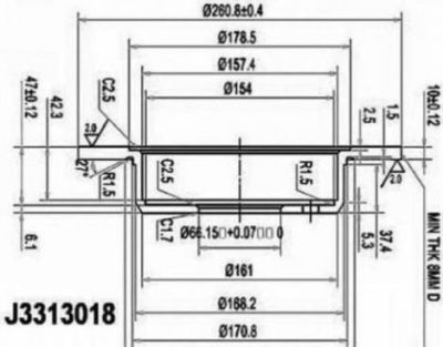 NIPParts J3313018 тормозной диск на MAZDA 626 III (GD)
