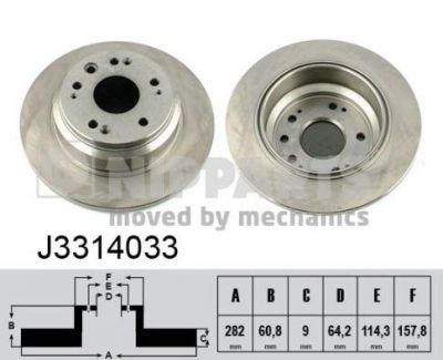 NIPPARTS Диск тормозной задний tourer HONDA Accord VIII (42510-SZ3-J00, J3314033)