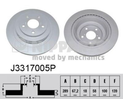 NIPParts J3317005P тормозной диск на SUBARU IMPREZA универсал (GG)