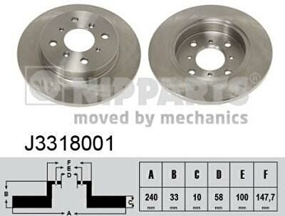 NIPParts J3318001 тормозной диск на SUZUKI BALENO универсал (EG)