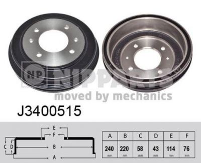 Nipparts Барабан тормозной HYUNDAI LANTRA/ELANTRA/COUPE (J3400515)