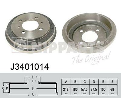 NIPPARTS Барабан тормозной NISSAN 100 NX (B13), ALMERA N15 180mm (43206-50Y10, J3401014)