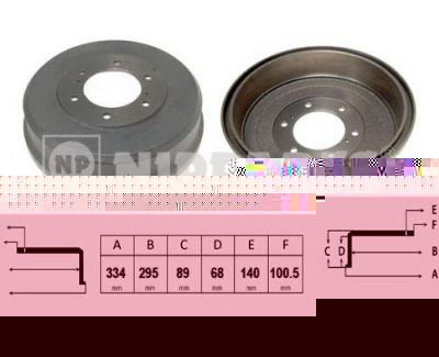NIPParts J3401023 тормозной барабан на NISSAN NAVARA (D40)