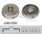 NIPParts J3401030 тормозной барабан на NISSAN KUBISTAR (X76)