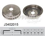 NIPParts J3402015 тормозной барабан на TOYOTA DYNA c бортовой платформой/ходовая часть (KD_, LY_, TRY2_, K