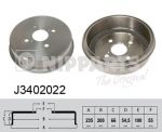 NIPParts J3402022 тормозной барабан на TOYOTA COROLLA (_E11_)