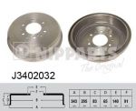 NIPParts J3402032 тормозной барабан на TOYOTA HILUX II пикап (LN8_, RN5_, LN6_, YN6_, YN5_, LN5_, RN6_)