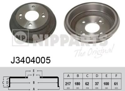 NIPPARTS Барабан тормозной HONDA Civic/CRX 1,2-1,6L 83-01 (42610-SB2-761, J3404005)