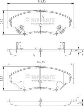 NIPPARTS Колодки диск. Sportage 01.99-08.03 0K0453323Z (0K0453323Z, J3600309)