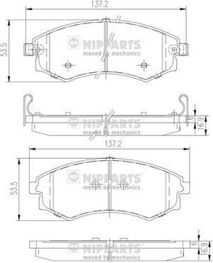 NIPPARTS Колодки тормозные SSANGYONG KORANDO/MUSSO/REXTON 98- передние (4813008150, J3600401)