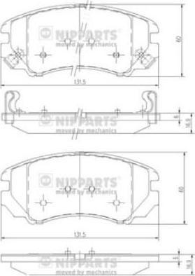 NIPPARTS Колодки тормозные HYUNDAI TUCSON/KIA SPORTAGE 04- передние (GDB3352, J3600541)