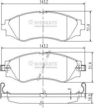 NIPPARTS Колодки тормозные передние OPEL ASTRA F DAEWOO NEXIA CHEVROLET LANOS 97> (90510331, J3600902)