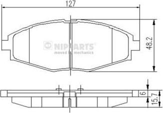 NIPPARTS Колодки тормозные перед. DAEWOO Matiz Lanos Spark 0,8-1,5L 97-> (96316582, J3600909)