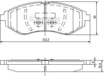 NIPPARTS Колодки тормозные CHEVROLET AVEO/KALOS 1.2-1.4 02- передние (96534853, J3600911)