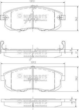 NIPPARTS Колодки тормозные NISSAN MAXIMA 3.0 91>94/MAXIMA QX 95>02 с индикат.износа пер. (572346, J3601044)