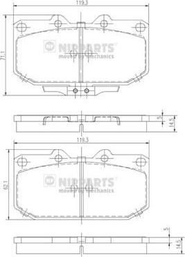 NIPParts J3601047 комплект тормозных колодок, дисковый тормоз на NISSAN 300 ZX (Z32)