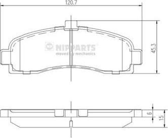 NIPPARTS Колодки дисковые перед. NISSAN Micra(K11) 1,0-1,5L 08/92-02/03 4106099B25 (410606F626, J3601053)