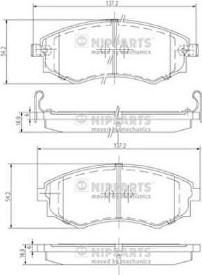 NIPPARTS Колодки тормозные HYUNDAI ELANTRA/MATRIX/SONATA передние (572347, J3601055)