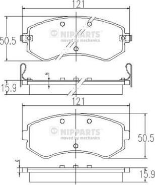 NIPPARTS Колодки тормозные передние NISSAN ALMERA N15 97-00 PATROL 97-10 задние (41060-2N290, J3601060)