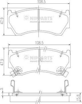 NIPPARTS Колодки тормозные передние NISSAN ALMERA N15 95-98 (41060-1N090, J3601062)