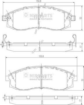 NIPPARTS Колодки тормозные передние NISSAN MAXIMA 91-00 MITSUBISHI L200 96- (4106017U90, J3601066)