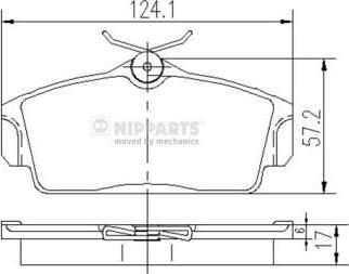 NIPPARTS Колодки тормозные передние NISSAN ALMERA 00> PRIMERA 96>02 (41060-BM525, J3601068)