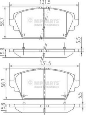 NIPPARTS Колодки тормозные передние NISSAN PRIMERA (P12) 02> ALMERA TINO 00>05 (41060-AV126, J3601072)