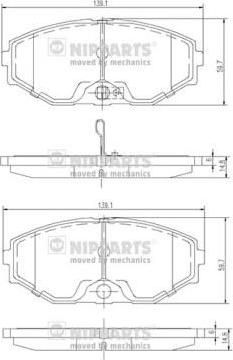 NIPPARTS Колодки тормозные NISSAN MAXIMA QX (A33) 2.0-3.0 00- передние (GDB3273, J3601074)