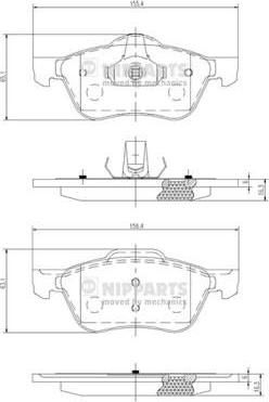 NIPParts J3601082 комплект тормозных колодок, дисковый тормоз на NISSAN PRIMERA Traveller (WP11)