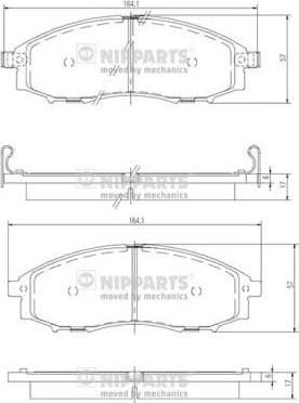 NIPPARTS Колодки торм. NISSAN PICK-UP 98- /NAVARA 05- пер. (D1060VK190, J3601088)