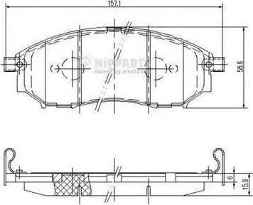 NIPPARTS Колодки торм пер INFINITY/FUGA (41060EB325, J3601094)