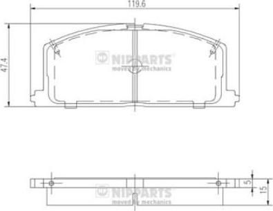 NIPPARTS Колодки тормозные передние TOYOTA CAMRY CARINA COROLLA 83-92 (04491-32180, J3602035)