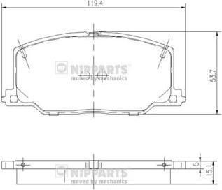 NIPParts J3602037 комплект тормозных колодок, дисковый тормоз на TOYOTA CAMRY Station Wagon (_V2_)