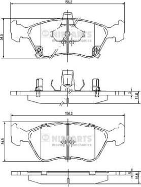 NIPPARTS Колодки тормозные TOYOTA AVENSIS 97-03 передние (572400, J3602080)