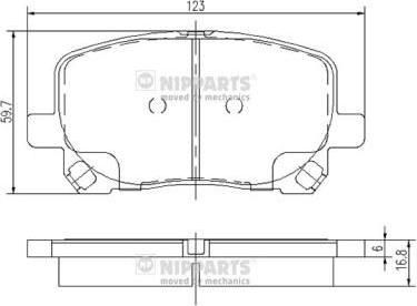 NIPPARTS Колодки тормозные TOYOTA AVENSIS VERSO 2.0/2.0D 01- передние (04465-44050, J3602096)