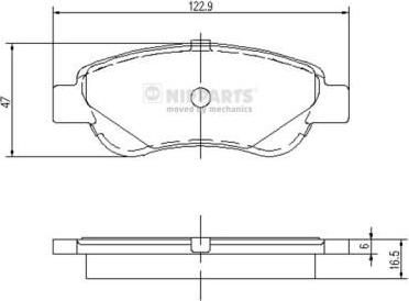 NIPPARTS Колодки тормозные CITROEN C1/PEUGEOT 107/TOYOTA AYGO 1.0/1.4D 05- передние (425327, J3602122)