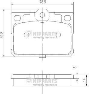 NIPParts J3603010 комплект тормозных колодок, дисковый тормоз на HYUNDAI PONY